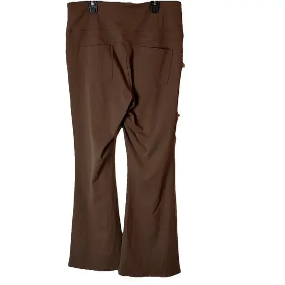 NWT Halara Womens Flare Yoga Leggings Brown With Pockets Size 1XL - Picture 5 of 7